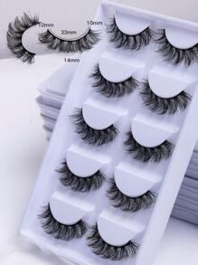 5 pares volumizada falso pestañas - Negro - Ver 2