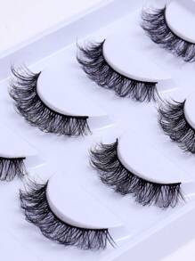 5 pares volumizada falso pestañas - Negro - Ver 5