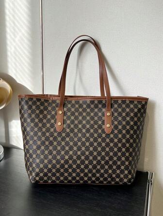 小單肩托特包幾何樣式時尚PU皮革