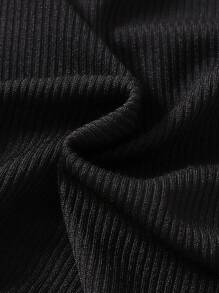 SHEIN Cô Gái Trẻ Chất rắn Áo ba lỗ & In hoa Xếp li Thắt lưng Quần Bộ - Nhiều màu - Xem 3