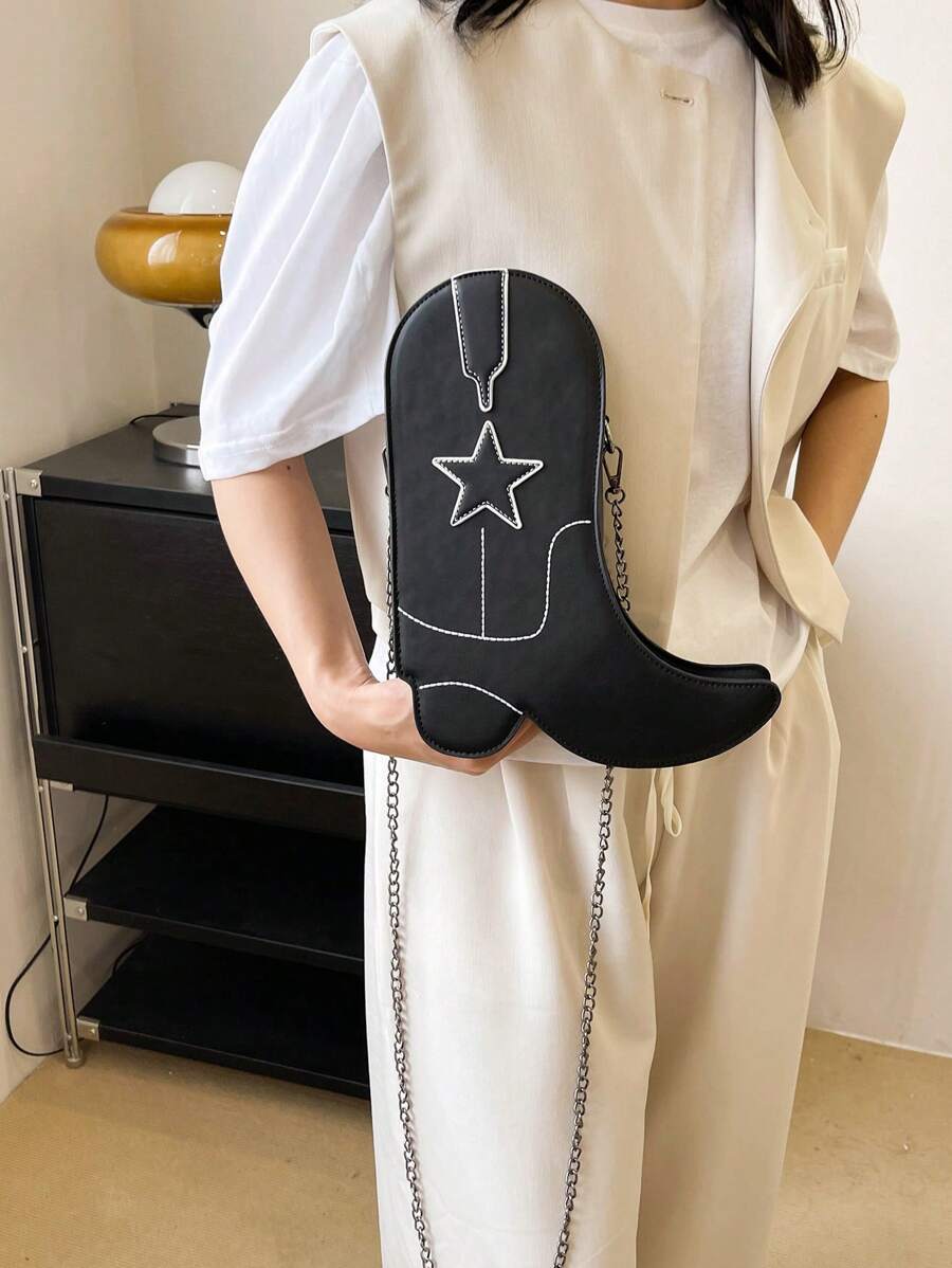 Chống thấm nước, Nhẹ, Di động, Cổ điển, Phong cách Gothic giản dị, Phong cách Y2K, Phong cách Punk, Túi đựng kẹo Halloween, Túi đựng đồ dùng tiệc Halloween, Túi xách thời trang Halloween Ghost Gothic Ghost Thiết kế bốt nhiều màu Túi đeo chéo xích khối cho phụ nữ đi học đại học, thiếu nữ, phụ nữ, quý cô Hoàn hảo cho Halloween, ngày lễ, kỳ nghỉ, mua sắm, ngoài trời - màu đen - Xem 1