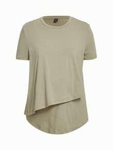 SHEIN Áo thun Bà bầu màu trơn Giải trí - Màu xanh Bạc hà - Xem 5