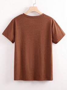 SHEIN LUNE Sunflower Print Tee - Rust Brown - View 2