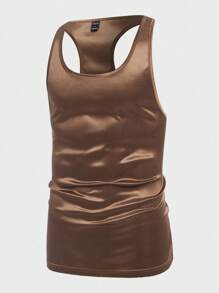 Manfinity AFTRDRK Men Solid Tank Top - Coffee Brown - View 1
