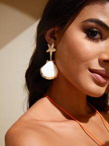 SHEIN SXY Shell Drop Earrings