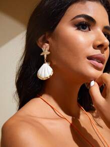 SHEIN SXY Shell Drop Earrings