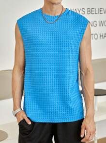 Manfinity RebelGame Men Solid Tank Top - Blue - View 1