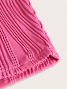SHEIN Girls One Shoulder Crop Tank Top - Hot Pink - View 4