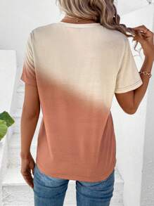 SHEIN LUNE Camiseta de ombré con parche de bolsillo - Multicolor - Ver 2