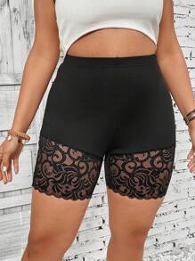 Celure Radlerhose mit Kontrast Spitzen,
