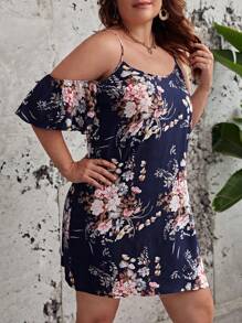 SHEIN LUNE Đầm Plus Size Hoa Tất cả trên in Boho - Nhiều màu - Xem 4