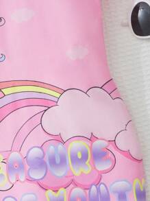 SHEIN 年輕女孩獨角獸及標語圖形裙