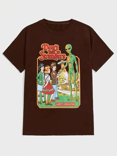 Stevenrhodes رجالي تي شيرت قطني بتصميم ورسوم كرتونية