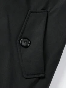 Manfinity Homme Men Epaulettes Design Belted Trench Coat - Black - View 7