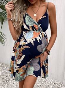 SHEIN Maternity Tropical Print Cami Dress - Multicolor - View 5