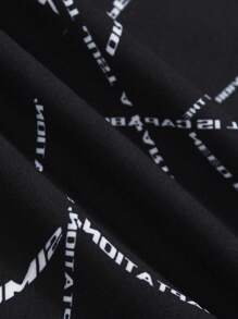 ROMWE MEN Goth Pantalones Cortos De Cintura Con Cordón Y Estampado De Tela De Araña Para Hombre