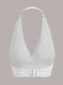 ROMWE Floral Lace Halter Bralet - White - View 2