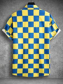 Manfinity EMRG Men Checkerboard Print Shirt Without Tee - Multicolor - View 2