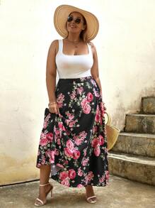 SHEIN LUNE Váy Plus Size Hoa Tất cả trên in Boho - Nhiều màu - Xem 4