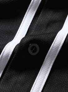 ROMWE MEN Goth Nam Bộ xương Đồ họa tay & chữ Tương phản ràng buộc Áo sơ mi Without Tee - màu đen - Xem 3