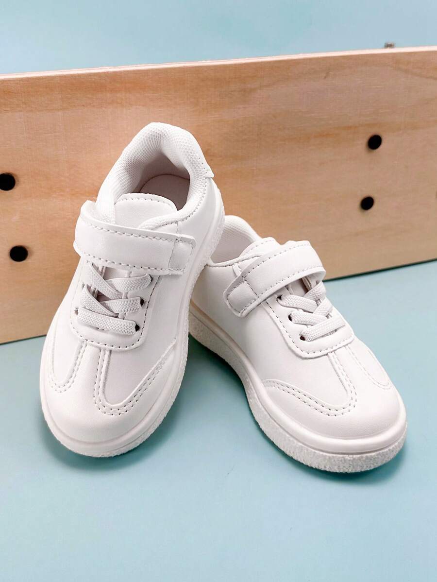 Boys Hook-and-loop Fastener Lace Up Skate Shoes For Outdoor - White - View 1