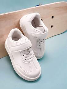 Boys Hook-and-loop Fastener Lace Up Skate Shoes For Outdoor - White - View 4