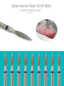 hytoos 10 cái Mũi khoan kim cương giả Móng tay, mũi mài cho dụng cụ quay điện Dụng cụ làm móng tay loại bỏ lớp biểu bì - Đen và trắng - Xem 1