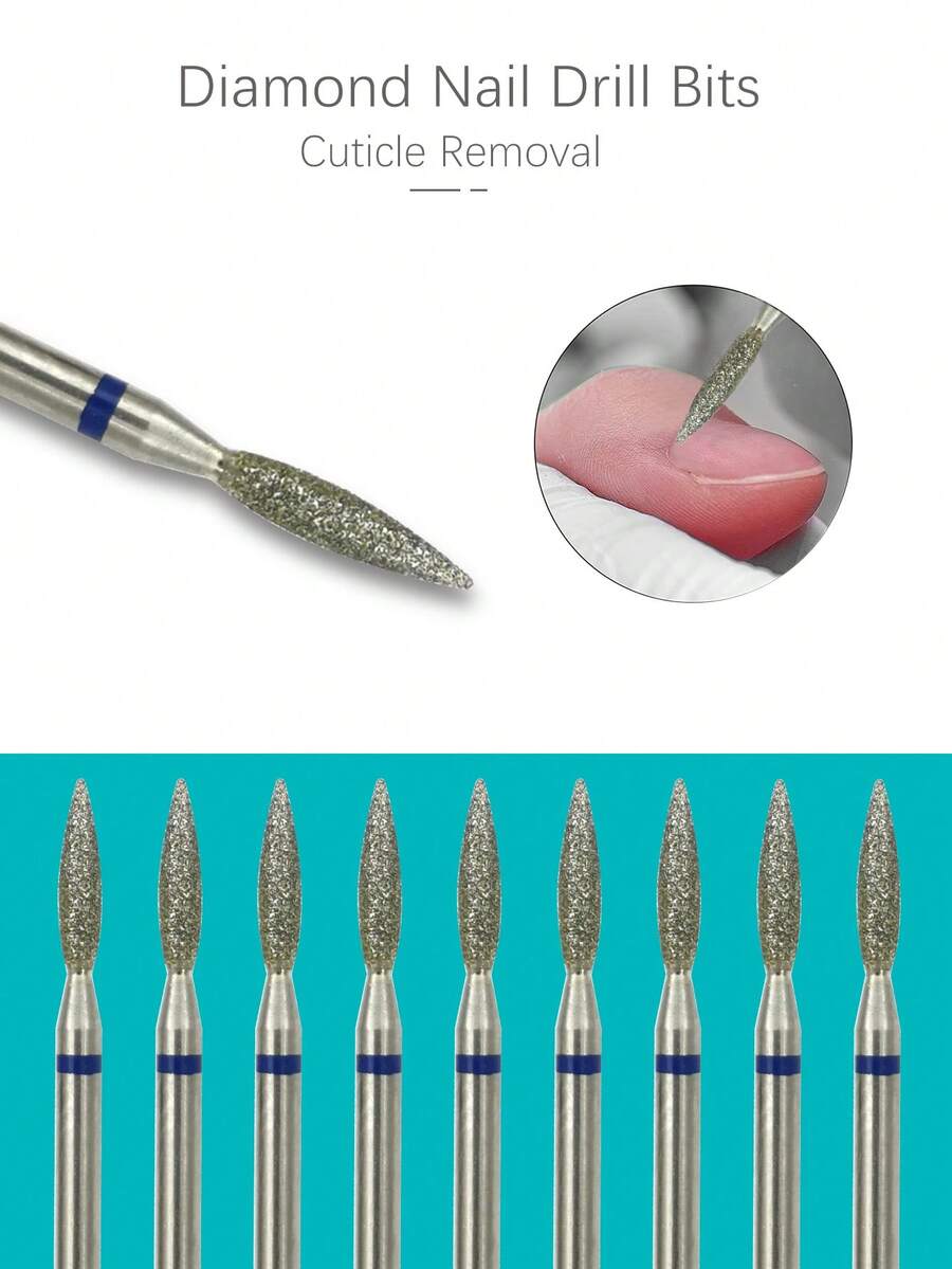 hytoos 10 cái Mũi khoan kim cương giả Móng tay, mũi mài cho dụng cụ quay điện Dụng cụ làm móng tay loại bỏ lớp biểu bì - Đen và trắng - Xem 1