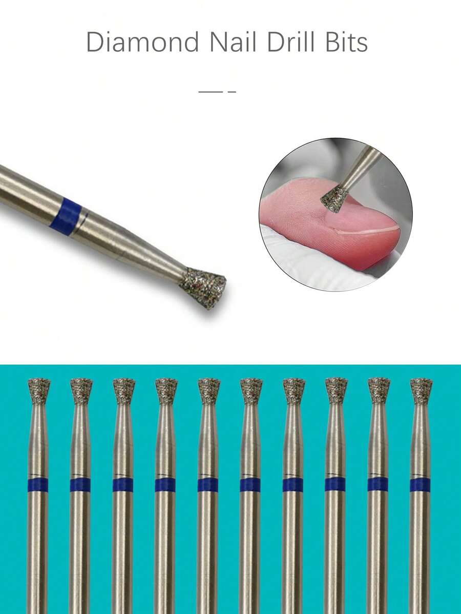 hytoos 10 cái Mũi khoan móng tay kim cương cho công cụ làm móng loại bỏ lớp biểu bì - trái cam - Xem 1