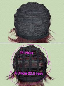 NỮ Ngắn Thẳng Đỏ  Tóc giả Tóc mái Sợi tổng hợp Ngắn Nhiều lớp Đỏ  Pha trộn Đen Tóc giả Đối với phụ nữ Cô gái - Màu Đỏ Sâu - Xem 7