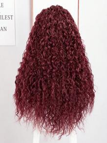 13 X 4 X 1 T-Part Lace Long Body Wave Synthetic Wig - Burgundy - View 3