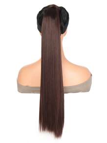 Phần mở rộng tóc tổng hợp dài thẳng kiểu đuôi ngựa - Dark Brown - Xem 4