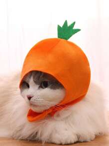 1pc Carrot Design Pet Headwear - Orange - View 1