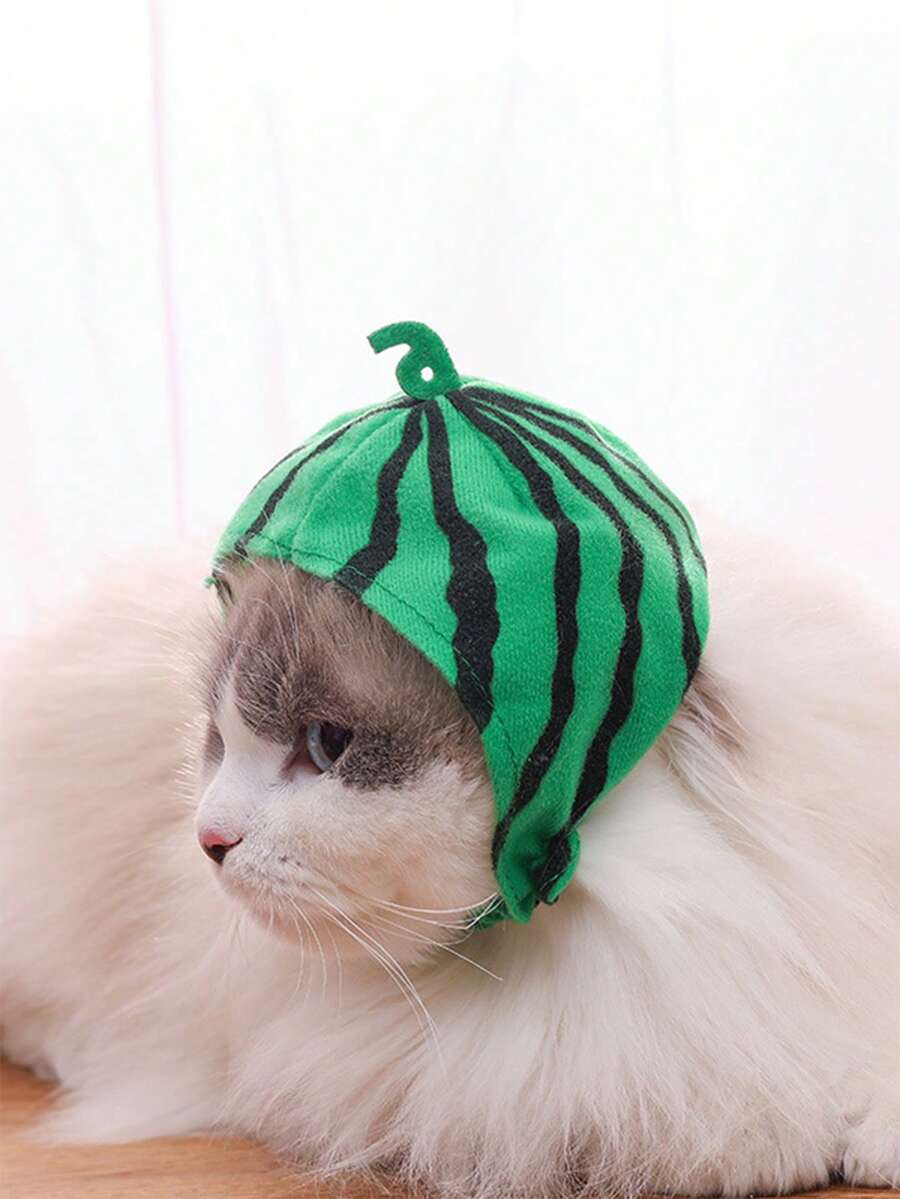 1pc Watermelon Design Pet Headwear - Green - View 1