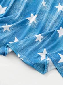 SHEIN LUNE Đầm Plus Size Hình học Tất cả trên in Giải trí - Màu xanh lam - Xem 4