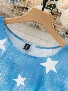 SHEIN LUNE Đầm Plus Size Hình học Tất cả trên in Giải trí - Màu xanh lam - Xem 6