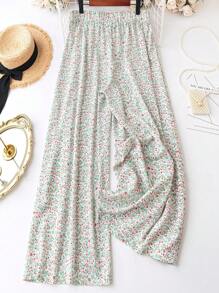SHEIN LUNE 大碼碎花闊腿褲 - 彩色 - 查看 2