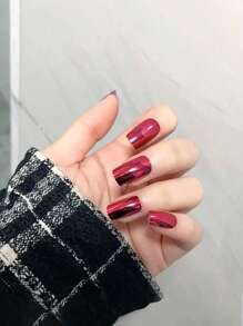 24 chiếc móng tay giả dài và 1 băng dính & 1 dũa móng tay - Màu Hồng Tươi - Xem 1