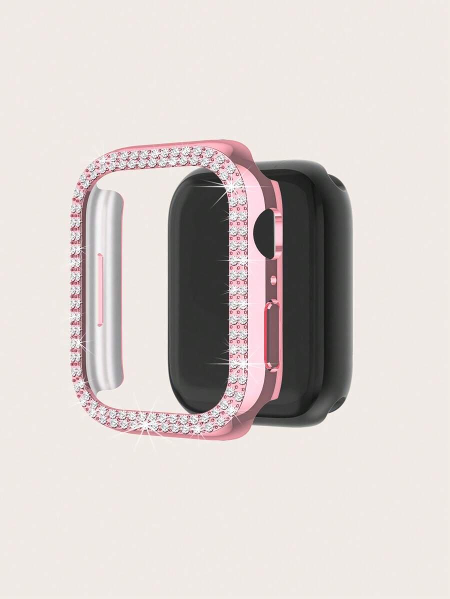 水鑽裝飾保護殼適用於Apple Watch - 粉色 - 查看 1