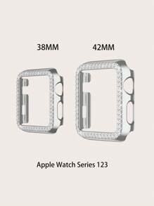Funda compatible con Apple Watch con diseño de diamante de imitación - Plateado - Ver 4