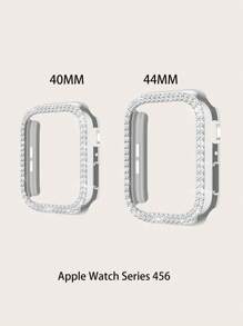 Funda compatible con Apple Watch con diseño de diamante de imitación - Plateado - Ver 6