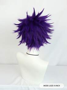 Cosplay Short Straight Synthetic Wig With Bangs - Purple - View 2