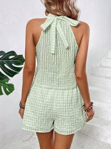 Breezaya Tie Back Halter Top & Shorts - Green - View 2