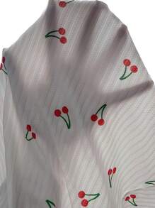 樱桃印花生菜边睡衣套装 / 睡衣套装 - 白色 - 查看 6