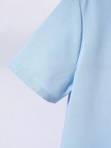 SHEIN 男孩前蝴蝶結前口袋襯衫和褲子套裝 - 彩色 - 查看 6