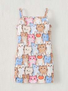 SHEIN Đầm em bé Hoạt hình Tất cả trên in - Nhiều màu - Xem 2