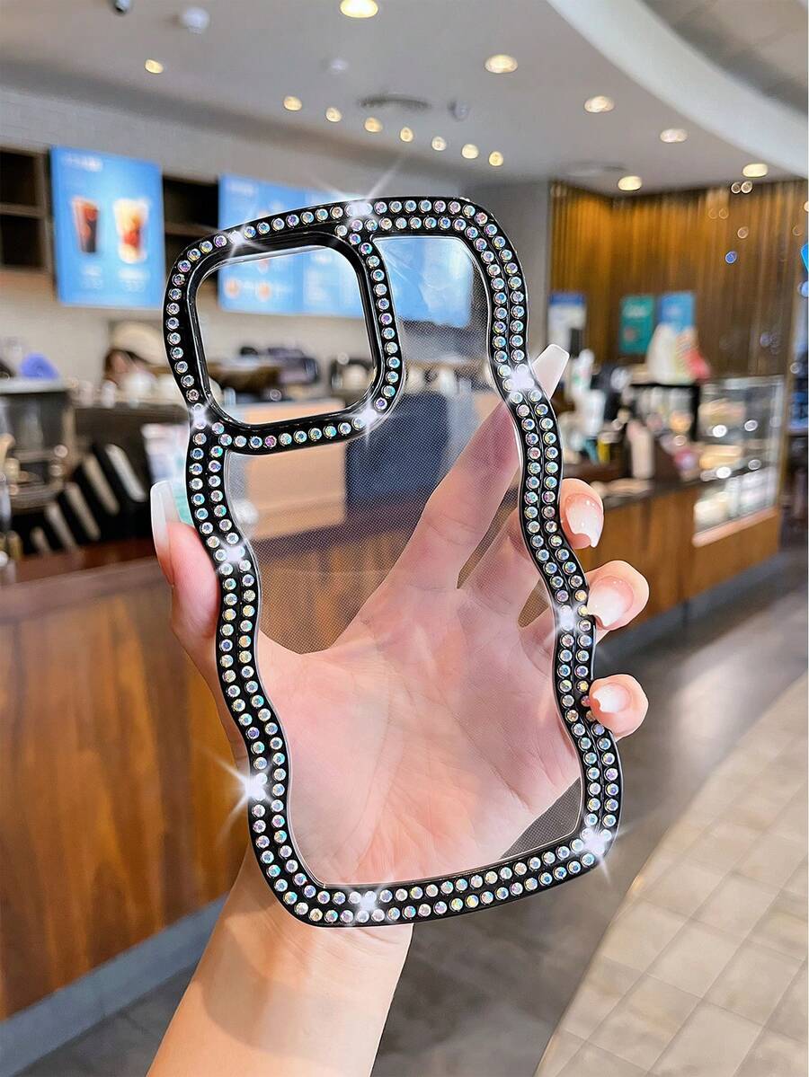 水鑽裝飾手機殼 - 黑色 - 查看 1