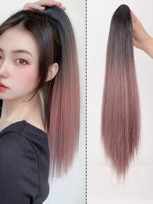 20inch Highlight Straight Ponytail Extension With Small Claw Clip - Multicolor - View 1