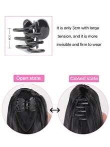 20inch Highlight Straight Ponytail Extension With Small Claw Clip - Multicolor - View 4