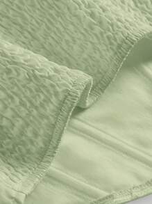 SHEIN MOD Áo khoác và áo lót dành cho xe tăng nữ Bất đối xứng Dải chun Nếp gấp Phần Ngực màu trơn Giải trí - Màu xanh chanh - Xem 3